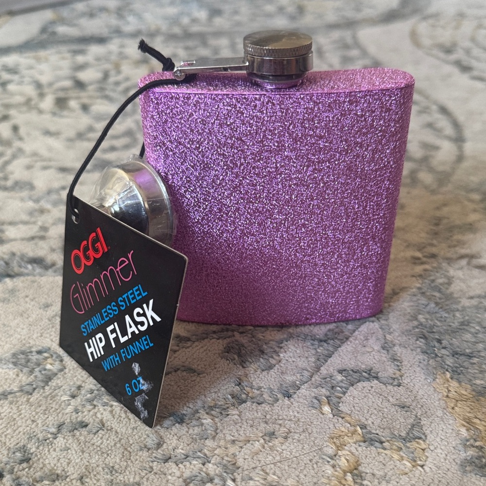 OGGI Glimmer Purple Hip Flask